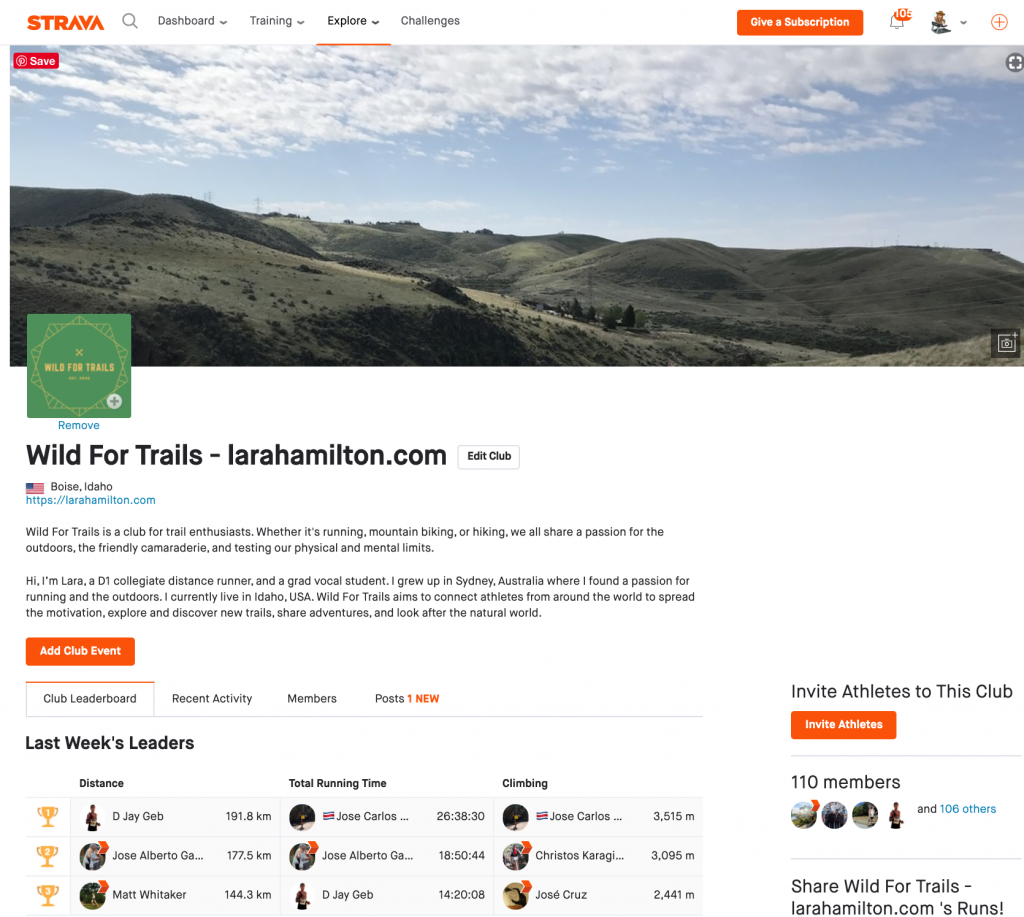 strava club wild for trails