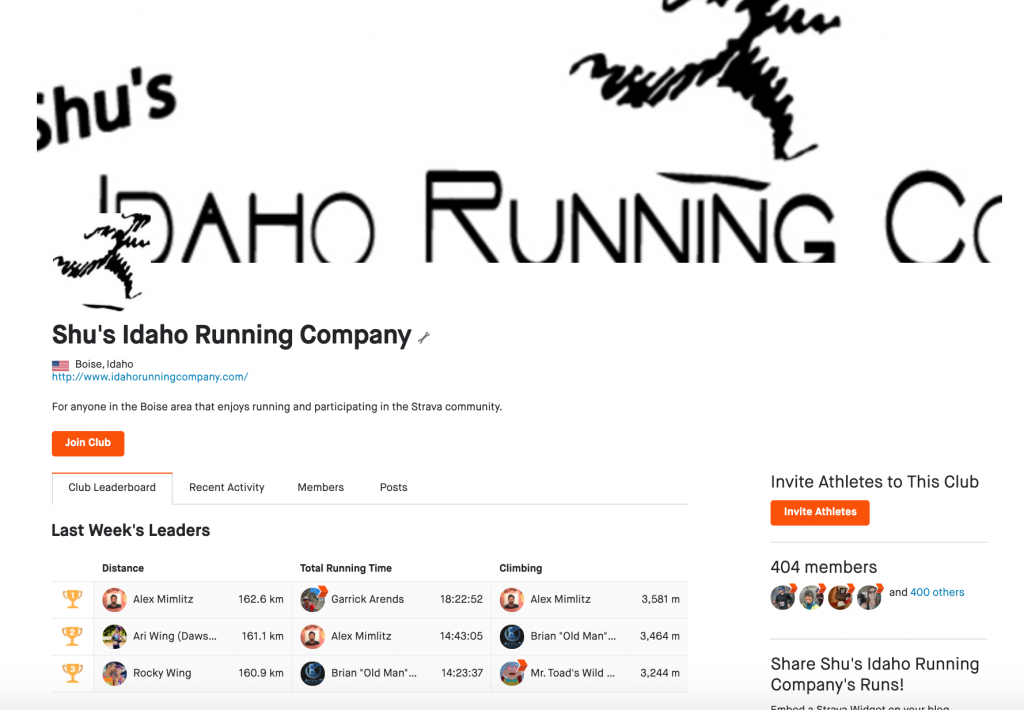 Shu's idaho run club join