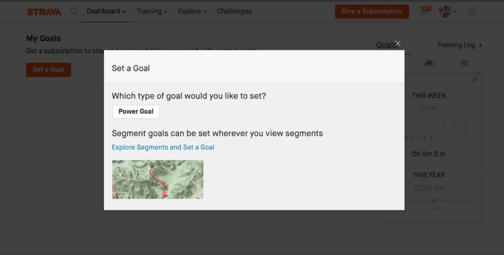 Strava Set A Goal