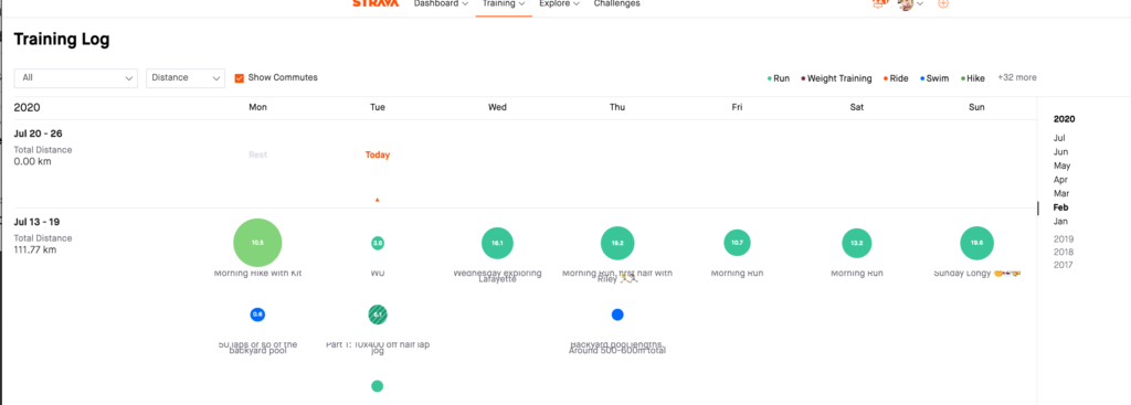 Strava Training Log