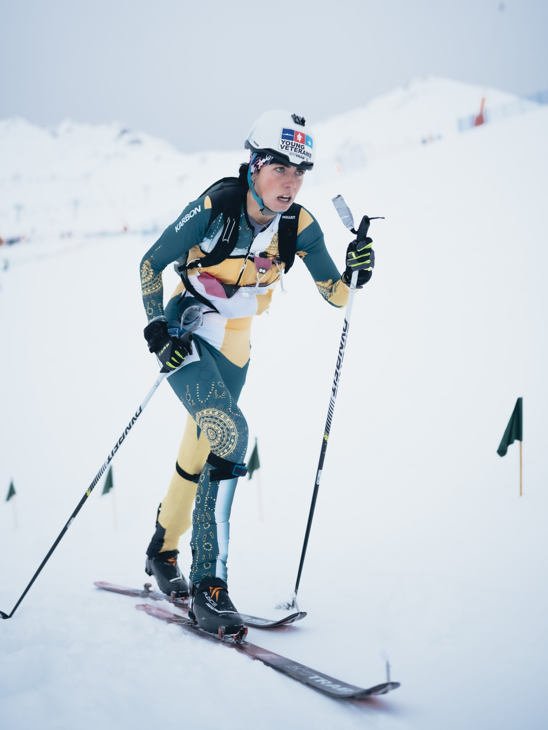 Lara Hamilton skinning uphill skimo race ski mountaineering Australia Olympic athlete